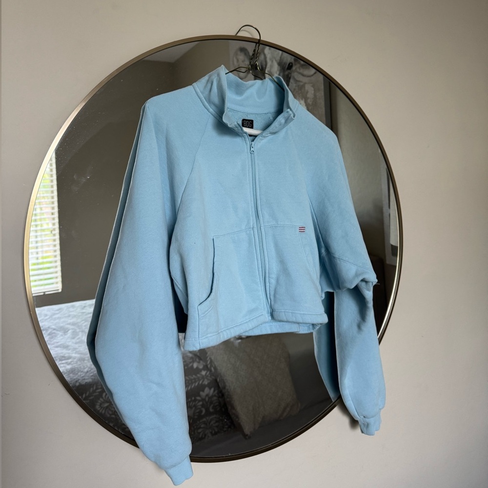 BDG Cropped Blue Zip-up